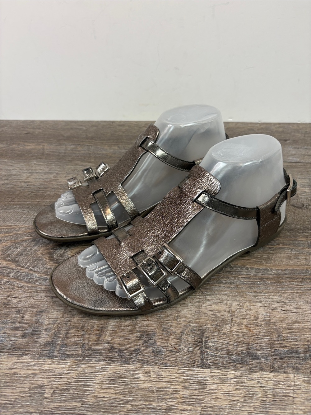 Attilio Giusti Leombruni Metallic Bronze Leather Gladiator Sandals EU 38.5 US 8